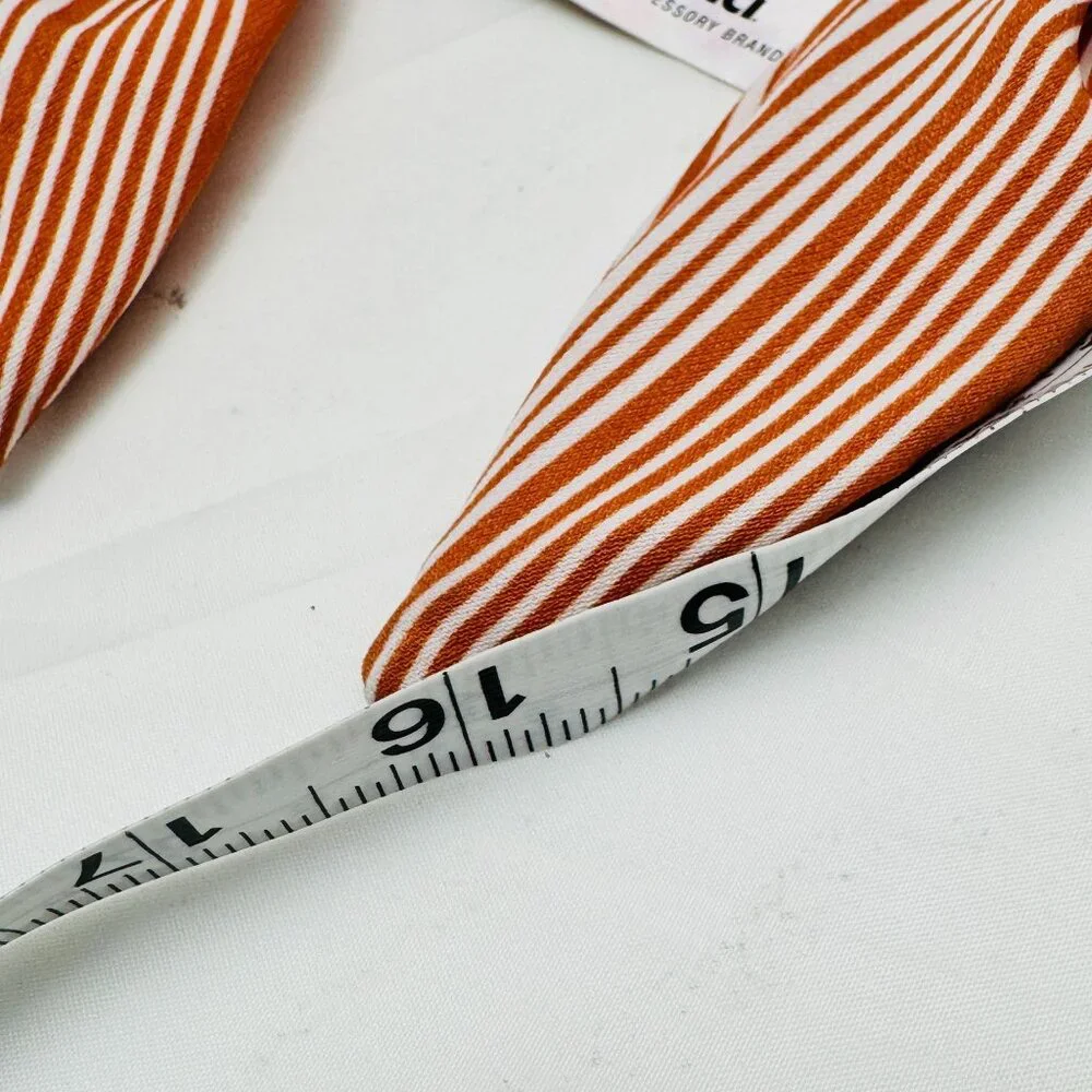 Scunci Headband Stripe Design Brown/White Fabric Bow 3-Pack